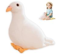 QWEPU Pigeon Plush Doll 20cm,Grey Cuddle Pigeon,Pigeon Plush Stuffed,Realistic Pigeon Plush Spie Toy for Wild Animals, Gift for Friends -white