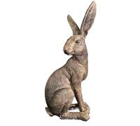 Qweradr Gold Hare Ornament, Sitting Hare Antique, Brass/Bronze Antique Style Collectable Decor Wildlife Easy Install