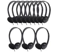 QWERDF Bulk Headphones Classroom 12 Packs Kids Wired Student Earphones for School (12pcs Black Headphones in Individual Bags)