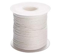 Qwertfeet 1 Roll 200 Feet / 61 Metres White Candle Wick Cotton Candle Woven Wick for DIY Candle Making Material Smokeless Wax Core