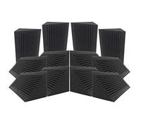 Qwertfeet 12 Pcs Sound-Absorbing Foam Board,Bass Trap Wedge-Shape Brick,Sound-Absorbing Foam Sound Insulation Treatment,12X12X24cm