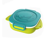 Qwertfeet Dinner Plate Filled Stainless Steel Anti-Burn Hand Insulation Detachable Sealed Compartment Lunch Box B