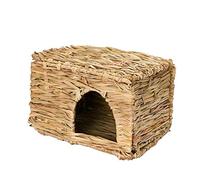 Qwertfeet Natural grass Toy, Hand Woven Rabbit Guinea Pig Ferret Folding Straw Grass House