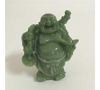 QWERTOUY Lucky Laughing Buddha Statue Sculpture Man-made Jade Stone Home Decoration Feng Shui Money Maitreya Buddha Statues Figurines