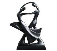 QWERTYUI Romantic Couple Art Dancing Statue, Modern Art Abstract Sculpture Desktop Ornament for Home, Office Decoration,Black