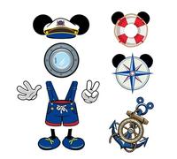 Qweryboo 10 Pcs Large Cruise Door Magnet Stickers, Cute Mouse Captain Sea Navigation Car Cruise Door Decorations Anchor Cruise Decor for Holiday Carnival Cruise Refrigerator Door(Blue)