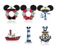 Qweryboo 12 Pcs Cute Captain Sea Navigation Car Door Decorations, Anchor Cruise Holiday Decor for Carnival Cruise Refrigerator Door