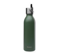 QWETCH - Active Insulated Bottle Khaki 600ml - Water Bottle with Sports Cap - 24h Cold and 12h Hot - Waterproof & Compact