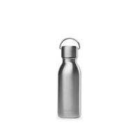 Qwetch - Active Insulated Brushed Stainless Steel Bottle 350ml - Stainless Steel Recycled Handle Flask - 24h Cold & 12h Hot - Leakproof & Compact