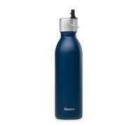QWETCH - Active Insulated Water Bottle Navy Blue 600ml - Sports Cap Bottle - Keeps Cold 24h & Hot 12h - Leakproof & Compact