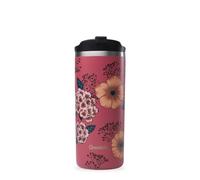 QWETCH - Insulated Travel Mug - Anemone Print 470ml - Coffee & Tea Thermo - Keeps Hot 6h / Cold 12h - BPA-Free, Leakproof, Travel Cup
