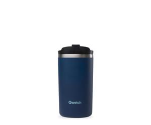 QWETCH - Insulated Travel Mug - Navy Blue 350ml - Coffee & Tea Thermo - Keeps Hot 6h / Cold 12h - BPA-Free, Leakproof, Travel Cup