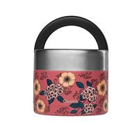 QWETCH - Stainless Steel Insulated Lunch Box with Handle - Food Container - Keeps Food Hot 5h / Cold 7h - Leakproof & BPA-Free (Anemones, 850 ml)