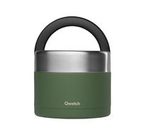 QWETCH - Stainless Steel Insulated Lunch Box with Handle - Food Container - Keeps Food Hot 5h / Cold 7h - Leakproof & BPA-Free (Khaki, 850 ml)