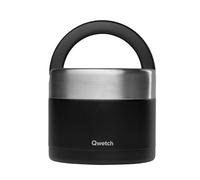 QWETCH - Stainless Steel Insulated Lunch Box with Handle - Food Container - Keeps Food Hot 5h / Cold 7h - Leakproof & BPA-Free (Black, 850 ml)