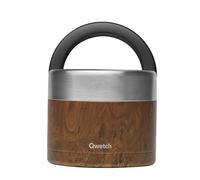 QWETCH - Stainless Steel Insulated Lunch Box with Handle - Food Container - Keeps Food Hot 5h / Cold 7h - Leakproof & BPA-Free (Wood, 850 ml)