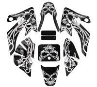 QWETY Plastic Fender Fairing Body Sticker Decal Graphics Kit CRF50 XR50 110cc 125cc SSR Taotao Baja SDG SSR Skull Motorcycle Motorcycle Fender Fairing Kit