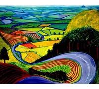 QWEWQE Modern Landscape Pictures For Living Room, Artisans Choice Canvas Print of Garrowby Hill by David Hockney Picture, Canvas Pictures And Prints Frameless (A,30x40cm)