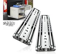 QWEZIX Heavy Duty Drawer Runners Slides 218KG Load Full Extension Side Mounted Ball Bearing Steel Rails 600mm L x 76mm W Smooth Glide for Kitchen Cabinet Garage Tool Box Workshop, 1 Pair No Lock