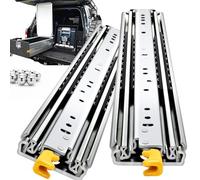 QWEZIX with Lock Heavy Duty Drawer Runners Slides 203KG Load Full Extension Side Mounted Ball Bearing Steel Rails 850mm L x 76mm W Smooth Glide for Kitchen Cabinet Garage Tool Box Workshop 1 Pair