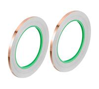 QWFVHJ Copper Foil Tape，2 Pcs Tape 0.2 Inch x 82 Feet .05mm Thick Double Sided Conductive Adhesive Shielding for Electronics, Circuits, Grounding(0.31 Inch)