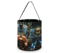 QWHJK Candy Bags,Dragonfly Flying on The Pond Print Halloween Candy Tote Bag,reusable Candy Bucket,fashionable Candy Tote Bag, Dragonfly Flying on the Pond, One Size