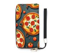 QWHJK Minimalist Wallet for Men,Pizza Food Print Bifold Wallet,cute Wallet,travel Wallet Womens, Pizza Food, 20x10.5cm, Modern