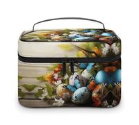 QWHJK Multi-function Storage Bag, Easter Eggs with Butterfly Printed Bathroom Storage Makeup Bag, Portable Multi-function Storage Bag, Easter Eggs with Butterfly, 25x18x15cm