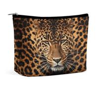 QWHJK Travel Cosmetic Bag,Depict A Leopard Print Handheld Cosmetic Travel Bag,simple Cosmetic Bag,cosmetic Bag for Purse, Depict a leopard, One Size