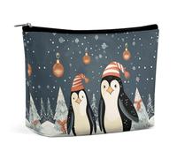 QWHJK Travel Cosmetic Bag,Merry Christmas Penguins Print Handheld Cosmetic Travel Bag,simple Cosmetic Bag,cosmetic Bag for Purse, Merry Christmas Penguins, One Size
