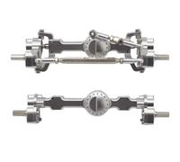 QWHTYO Compatible With MN99S For MN D90 D91 D96 For MN98 MN45 1/12 RC Car Upgrade Parts CNC Metal Front And Rear Portal Axle Set RC Spare Part(Silver,1 Set)