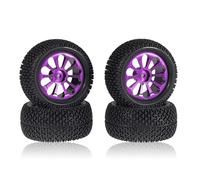 QWHTYO Compatible With Wltoys 144001 124019 A959 For SCY 16101 For MJX 14209 16207 For JJRC Q130A RC Car Parts 4Pcs 72mm Wheel Rim Tire Tyre Rc car tires wheels rims(Purple)