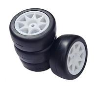 QWHTYO RC Car Tires Tyre Rims Compatible With 3Racing For Sakura M4 M5 For MST For TCR For Tamiya M04 M05 1/10 1/12 RC Drift Car 58Mm Tires Wheels With Sponge 12Mm Hex
