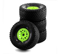 QWHTYO RC Car Tires Tyre Rims Compatible With ARRMA For Mojave For FS Off-road Buggy RC Car 4Pcs 138mm 1/7 Desert Short Course Truck Tire 17mm Wheel Hex(Green)