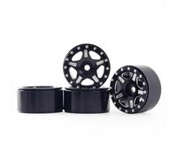 QWHTYO RC Car Tires Tyre Rims Compatible With AX24 For TRX4M For Bronco For Axial SCX24 For JLU C10 B17 Metal 1.0 Inch Wheel Rims Tires For 1/24 1/18 RC Crawler(Black)
