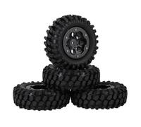 QWHTYO RC Car Tires Tyre Rims Compatible With Axial For SCX10 For TAMIYA CC01 D90 TF2 Trxs TRX4 1.9 Inch Rubber Tires Wheel Rim 96mm For 1/10 RC Rock Crawler(Black)