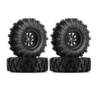 QWHTYO RC Car Tires Tyre Rims Compatible With Axial For SCX24 For Enduro24 1.0 Beadlock Wheel Mud Tires Set Deep Dish Negative Offset 3.78mm For RC Crawler Car(Color1)
