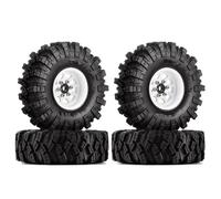 QWHTYO RC Car Tires Tyre Rims Compatible With Axial For SCX24 For Enduro24 1.0 Beadlock Wheel Mud Tires Set Deep Dish Negative Offset 3.78mm For RC Crawler Car(Color2)