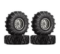 QWHTYO RC Car Tires Tyre Rims Compatible With Axial For SCX24 For Enduro24 1.0 Beadlock Wheel Mud Tires Set Deep Dish Negative Offset 3.78mm For RC Crawler Car(Color3)