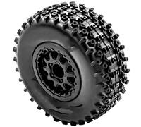 QWHTYO RC Car Tires Tyre Rims Compatible With Slash For Arrma For Senton For HuanQi 727 Rc Car 4pcs 112mm 1/10 Short Course Truck Tires Tyre Wheel With 12mm Hex(B)