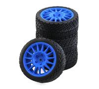 QWHTYO RC Car Tires Tyre Rims Compatible With Tamiya For TT01 For TT02 XV01 TA06 PTG-2 For HPI For HSP C3 1/10 RC Car Parts RC For Racing Car Tires On Road Tyre Wheel(Blue)