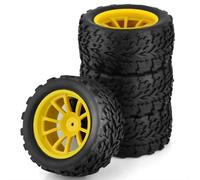 QWHTYO RC Car Tires Tyre Rims Compatible With Traxxas For Arrma For Redcat For Tamiya 1/10 RC 118MM For Monster Truck For Buggy Tire Tyre Wheel Foam Insert 12mm Hex