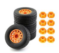 QWHTYO RC Car Tires Tyre Rims Compatible With TRAXXAS For Slash For ARRMA For SENTON 1/8 1/10 RC Car Short Course Truck 113mm Tire With 12mm 14mm 17mm Wheel Hex(Yellow)
