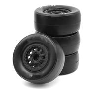 QWHTYO RC Car Tires Tyre Rims Compatible With Traxxas For Slash For Arrma For Senton For HuanQi 727 1/10 RC Car Short Course Truck 105mm Tire Wheel Tyre 12mm Hex