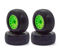 QWHTYO RC Car Tires Tyre Rims Compatible With TRAXXAS For Slash For ARRMA For SENTON For Vkar For SCTX10 For HPI 1/8 1/10 RC Car Short Course Truck 4Pcs 110mm Tire(Green)