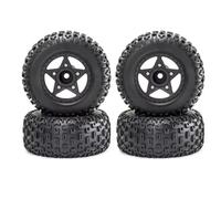 QWHTYO RC Car Tires Tyre Rims Compatible With Trxs For Slash For ARRMA For SENTON 1/8 1/10 RC Car 109mm Short Course Truck Tire With 12mm 14mm 17mm Wheel Hex 4Pcs(Black)