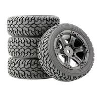 QWHTYO RC Car Tires Tyre Rims Compatible With WLtoys 144010 144001 124017 1/10 1/14 RC Off-Road Car Upgrade Spare Accessories 75mm Widening Wheels(Black)