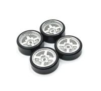 QWHTYO RC Car Tires Tyre Rims Compatible With Wltoys 284131 K969 K979 K989 For Kyosho For Mini-Z 1/28 RC Car Parts 27mm Hard Plastic Drift Tire Tyre Metal Wheel Rim(Silver)