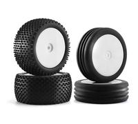 QWHTYO RC Car Tires Tyre Rims Compatible With XRAY XB2 For Serpent SRX2 SRX4 For Traxxas For Bandit 1/10 2WD RC Off-Road For Buggy Car Rubber Tire Wheel 82&87mm