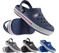 QWICK-FIT Mens Clogs Lightweight Comfy Beach Pool Summer Holiday Shower Garden Breathable Mules Walking Sandals Shoes (Navy Blue, UK Footwear Size System, Adult, Men, Numeric, Medium, 7)